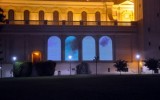 Ben Wood’s 9/11 memorial projected onto the facade of St. Ignatius Church. 
