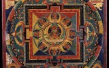 19th Mandala portraying the pure realm of Amithaba (Amitayus).
Rubin Museum, New York. 
